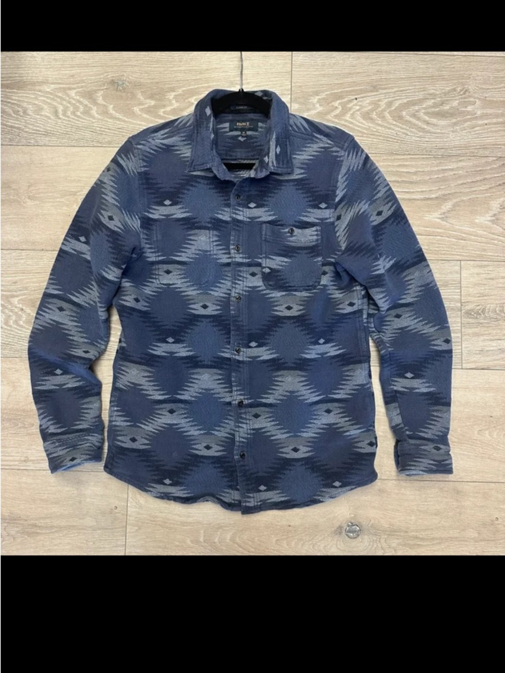 Roark Blue Blanket Aztec Patterned Long-Sleeve Button-Up Shirt